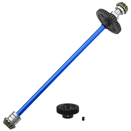 ShareGoo Metal Gearbox Housing Differential Cover & Differential Gear Set & Central Drive Shaft Compatible with WLtoys 144010 144001 144002 1/14 RC Car Upgrade Part (Blue) - color: Blue
