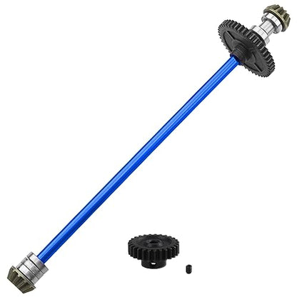 ShareGoo Metal Gearbox Housing Differential Cover & Differential Gear Set & Central Drive Shaft Compatible with WLtoys 144010 144001 144002 1/14 RC Car Upgrade Part (Blue) - color: Blue