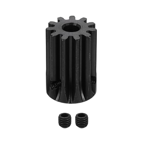 uxcell 1.5 Mod 11T Spur Gear 6mm Bore, 1045 Steel Pinion Gear Black Surface Treatment, 20°Pressure Angle, for Spur Rack and RC Model Car or Motor DIY - size: 1.5 Mod 11T, 6mm