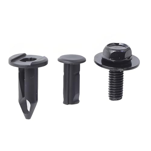 Minho 80Pcs Engine Under Cover Splash Shield Guard Body Bolts Bumper Fender Liner Push Retainer Fastener Rivet Clips, Black - style: U-nuts+Bolts+Push Clips 90PCS