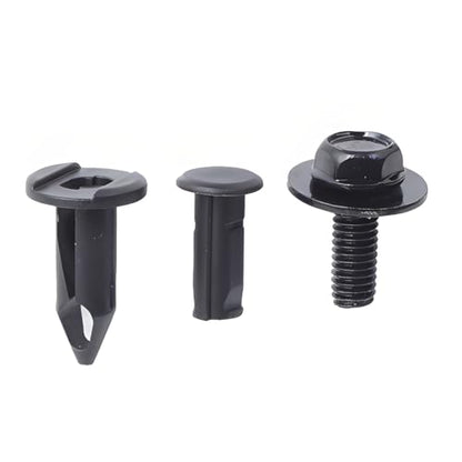 Minho 80Pcs Engine Under Cover Splash Shield Guard Body Bolts Bumper Fender Liner Push Retainer Fastener Rivet Clips, Black - style: U-nuts+Bolts+Push Clips 90PCS