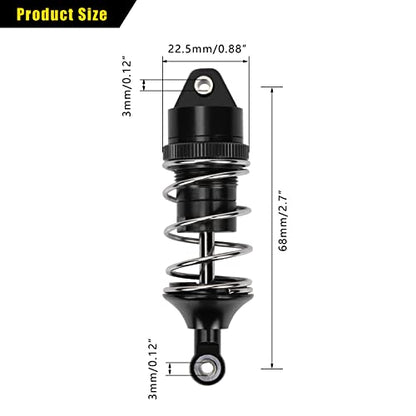 RCAWD ARRMA Vendetta 3S Infraction 70MM MEGA Front Rear Shocks for 1/8 Bash Rc ARA4319V3 ARA4215V3 Series Upgrades Part Black