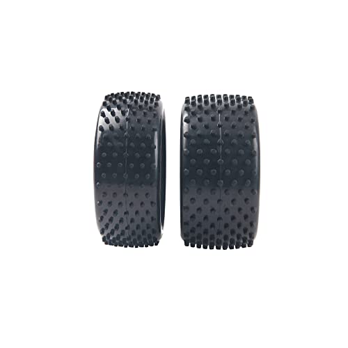 16-Spoke OD 86mm/3.38'' 16-Spoke 12mm Hex Hub Wheel Rims & Rubber Tires Compatible with Redcat Tornado HPI HSP Kyosho Losi 1/10 Scale Off Road Buggy (Black) - color: Black