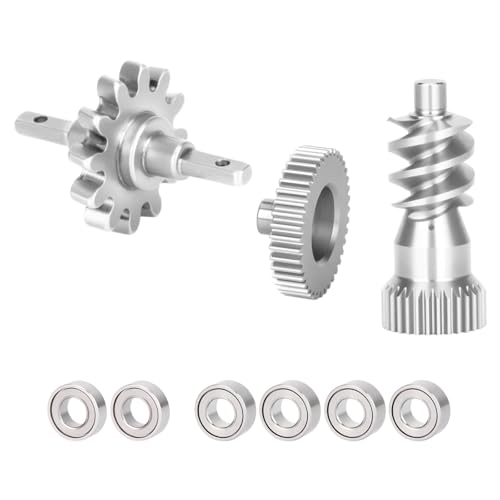 Ultralight Aluminum Transmission Skid Plate Kit,Gearbox with Metal Gears Set for 1/30 Axial SCX30 Upgrade Parts (Stainless Steel Gears) - color: Stainless Steel Gears