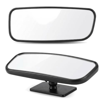 2 PCS Blind Spot Mirror, 3.7"x1.4" Rectangular Curved Wide Angle HD Anti-Glare Side Mirror Blindspot, Adjustable Bracket Car Mirror Accessories Universal for Cars Trucks SUVs Black