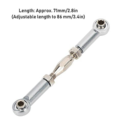 RC Car Turnbuckle, 6Pcs Adjustable Servo Links Tie Rod Aluminum Alloy RC Pull Rod Turnbuckle Rod Linkage Set for RC Hobby Car Model(Silver) Rc Steering Linkage Dilwe Tie Rods Buckle