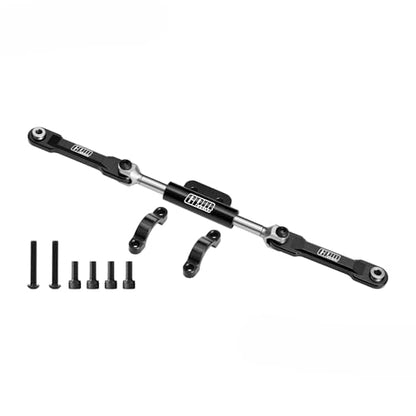 GPM 7075 Aluminum Front Steering Link Set for Vanquish 1/10 H10 Optic Yokohama Sparco RC Crawler Car Upgrade Parts (Black) - color: Black