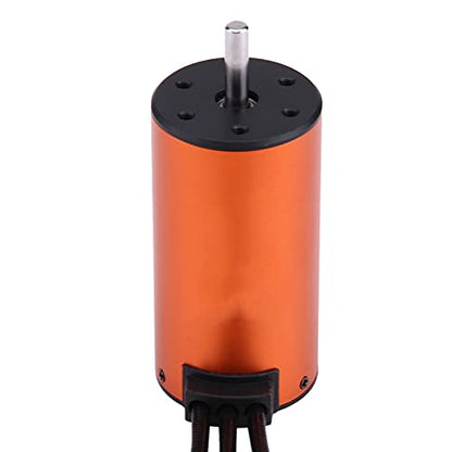 RC Car Motor Sensorless Brushless 3670 1900KV Four Pole Copper Winding 5mm Shaft 4mm Banana Plug for 1 8 1 10 Scale RC Truck Buggy Racing Upgrade