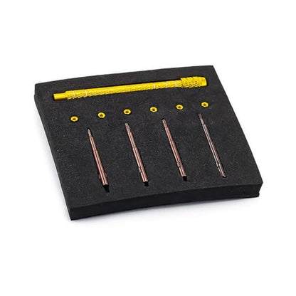 1/30 RC Screwdrivers Set H1.3 Hex T4 Plum Phillips 1.5mm 2.0mm Precision Bits With M2 Nuts Screw Driver Repair Tool Kit For 1:30 1:32 Crawler Car Axial SCX30 0.7" Tires Wheels (Glod) - color: Glod