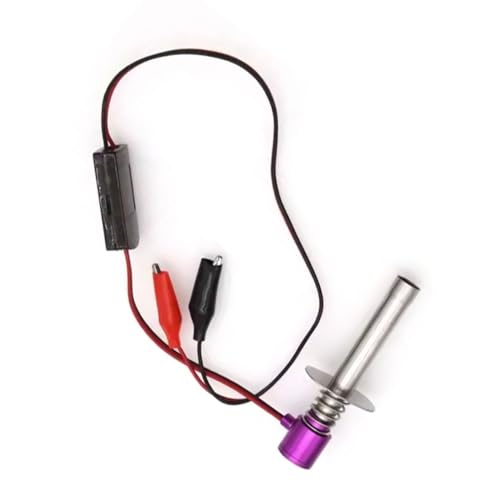 1/10 RC Electronic Glow Plug Starter Igniter 6V-24V 1/8 Nitro Engine Start Ignitor Tool Upgraded for 1:8 1:10 Scale Crawler Buggy Truck Car Boat Plane Helicopter HSP Traxxas Kyosho (Purple) - color: Purple