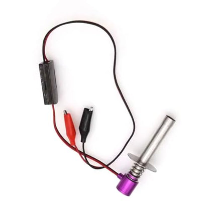 1/10 RC Electronic Glow Plug Starter Igniter 6V-24V 1/8 Nitro Engine Start Ignitor Tool Upgraded for 1:8 1:10 Scale Crawler Buggy Truck Car Boat Plane Helicopter HSP Traxxas Kyosho (Purple) - color: Purple