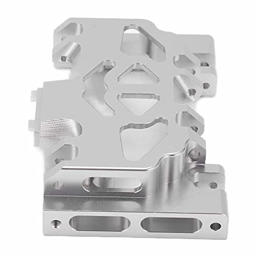 Aluminum Alloy Center Skid Plate, Gearbox Mount Gear Box Base Medium Mount Chassis Skid Plate Upgrade Parts for TRAXXAS 1/10 RC Crawler Car Accessories, Sliver