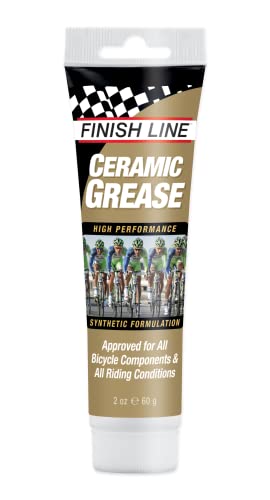 Finish Line Ceramic Grease for Bicycles, Advanced Ceramic Bearing Lubricant for Bottom Brackets, Hubs and Headsets, Reduces Friction and Heat, Waterproof Rust Protection - style: 2oz Tube