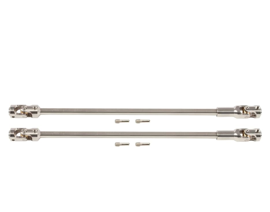 1/10 RC Drive Shaft - 68-229mm Cut-to-Length Stainless Steel Driveshaft Kit for TRX4 TRX6 SCX10 Capra - 2PCS CNC Machined Universal Joint Shafts with M4 Screws (Silver) - color: Silver