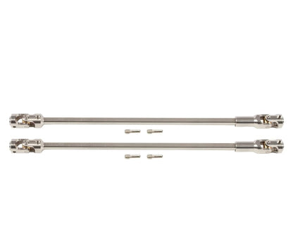 1/10 RC Drive Shaft - 68-229mm Cut-to-Length Stainless Steel Driveshaft Kit for TRX4 TRX6 SCX10 Capra - 2PCS CNC Machined Universal Joint Shafts with M4 Screws (Silver) - color: Silver