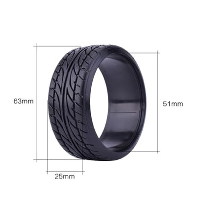 for Tamiya for HPI for Redcat for Racing for HSP for 1/10 On-Road for Racing 4Pcs Flat Medium Grain Drift Tires 26mm Plastic Hard Tyres RC Vehicle Wheels Tires