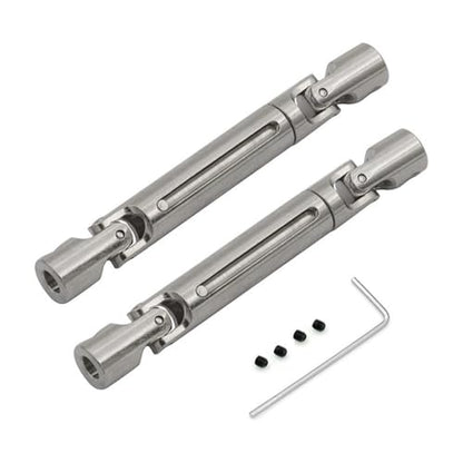 Set of 2 RC Car Drive Shafts with Wrench and Screws for MN82 MN78 LC79 1/12 Scale Crawler, Silver