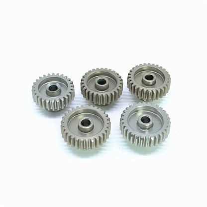 KingVal Replacement 5PCS 48DP 3.175mm 26T 27T 28T 29T 30T Aluminium Pinion Motor Gear Combo Compatible with 1/10 RC Car Brushed Brushless Motor - size: 26-30T