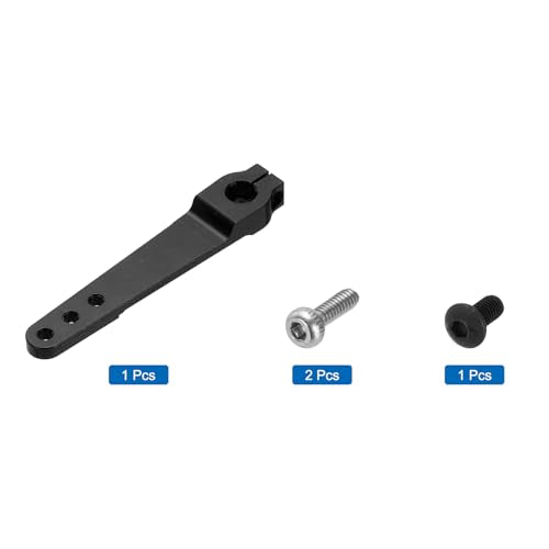 MECCANIXITY 1 Pcs Aluminum Servo Horn Long 25T Steering Arm 63mm Length Black Suitable for DIY RC Car/Boat/Airplanes Boat Model Accessories - color: Black