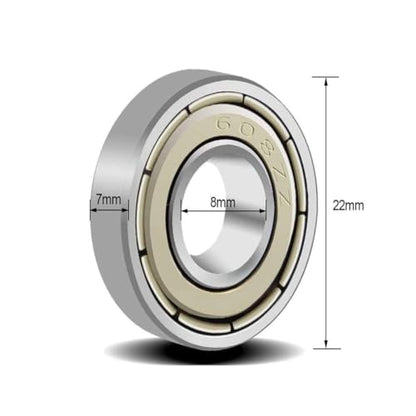 YAMASO 20Pcs 608ZZ Ball Bearings Bearing Steel and Metal Double Shielded Miniature Deep Groove Ball Bearings (8mm x 22mm x 7mm)