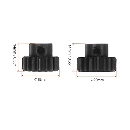 HARFINGTON Mod 1 M1 Pinion Motor Gear Set 2pcs 17T 18T Fit 5mm RC Motor Shaft M1 Pitch Gears for RC Car, with Hex Key - style: 17T 18T