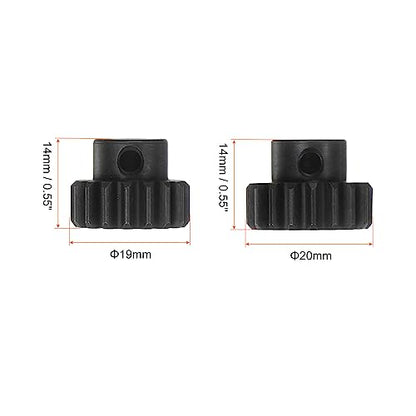 HARFINGTON Mod 1 M1 Pinion Motor Gear Set 2pcs 17T 18T Fit 5mm RC Motor Shaft M1 Pitch Gears for RC Car, with Hex Key - style: 17T 18T