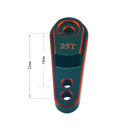 4Pcs Aluminum Servo Horn 25T Steering Arm Upgrades Standard Servo Motors Compatible for Traxxas TRX4 Axial SCX10 Tamiya 1/10 RC Crawler Truck(Black Red)