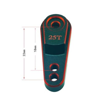 4Pcs Aluminum Servo Horn 25T Steering Arm Upgrades Standard Servo Motors Compatible for Traxxas TRX4 Axial SCX10 Tamiya 1/10 RC Crawler Truck(Black Red)