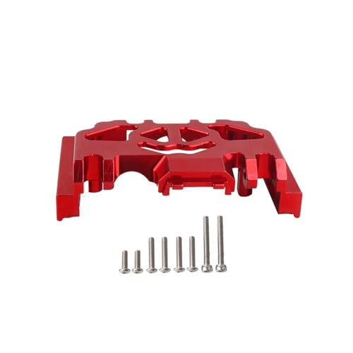 Aluminum Alloy TRX4 Gearbox Mount Base Chassis Skid Plate for 1/10 RC Crawler TRX-4 Defender Bronco Blazer G500 Upgrade (Red)