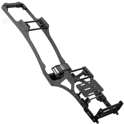 RC Carbon Fiber Frame Chassis w/Gearboxes Upgrades Part for 1/10 SCX10 SCX10 II 90046 90047 RC Crawler Car,Black - color: Black - Parts