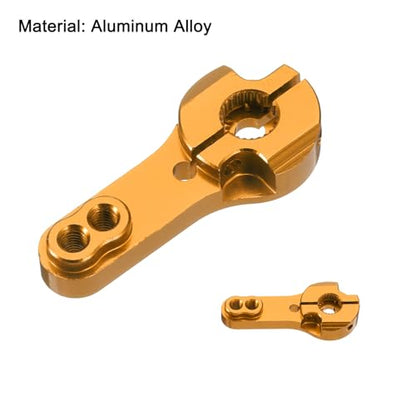 MECCANIXITY Aluminum Alloy 25T Steering Servo Arm Horn Gold for DIY RC Car/Boat/Airplane Boat Accessories 2 Pcs - color: Gold