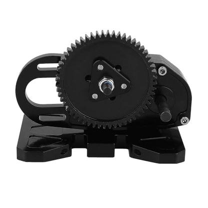 Heavy Duty LCG 2 Low Differential Gearbox Transmission with Gear Skid Plate for 1/10 RC Crawler Axial SCX10 II III Capra TRX4 Upgrade Parts (Black)-6513202 - color: Black