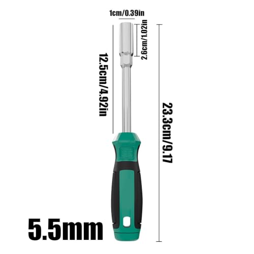 Hex Driver Screwdriver Comfort Grip 5-13mm Nonslip Hand Grips | Deep Nut Driver Set for Tightening Loosening Fasteners on Rc Quadcopter Helicopter Car Airplane Models - color: 5.5