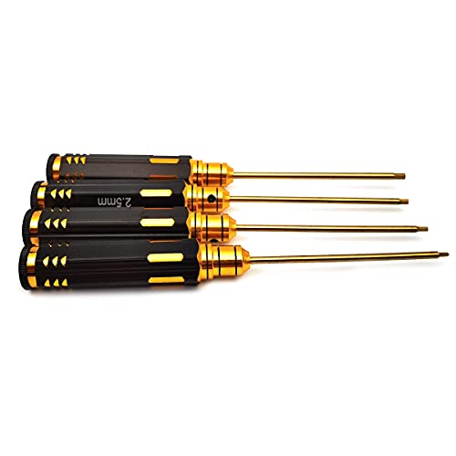 KIRO&SEEU Hex Driver Set 4 Piece Steel Allen 1.5 2.0 2.5 3.0 mm Hex Screw driver Tools Kit Se RC Tools Helicopter