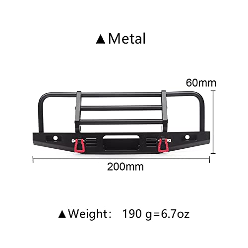 INJORA Adjustable Metal Front Bumper for 1/10 TRX4 SCX10 SCX10 II (Black) - color: Black