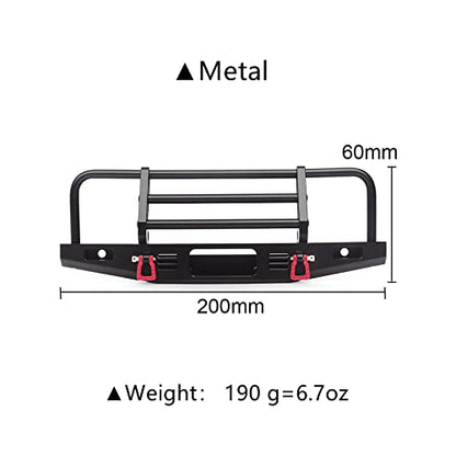 INJORA Adjustable Metal Front Bumper for 1/10 TRX4 SCX10 SCX10 II (Black) - color: Black