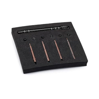 1/30 RC Screwdrivers Set H1.3 Hex T4 Plum Phillips 1.5mm 2.0mm Precision Bits With M2 Nuts Screw Driver Repair Tool Kit For 1:30 1:32 Crawler Car Axial SCX30 0.7" Tires Wheels (Black) - color: Black