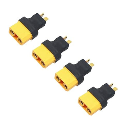 4pcs T Plug Male Connector to XT90 Female Connector Adapter for RC Lipo NiMH Battery Charger - size: XT90 Female to T-Plug Male