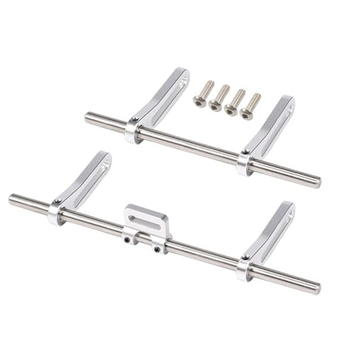 AMK Adjustable 1/10 Scale Bumper Mount Front Rear, Metal Bumper Set Complete for RC Crawler Body LCG Chassis Axial SCX10 II Element Enduro Gen7 Gen8 TRX6 TRX4 Upgrades (Silver) - color: Silver
