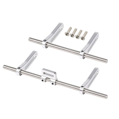 AMK Adjustable 1/10 Scale Bumper Mount Front Rear, Metal Bumper Set Complete for RC Crawler Body LCG Chassis Axial SCX10 II Element Enduro Gen7 Gen8 TRX6 TRX4 Upgrades (Silver) - color: Silver