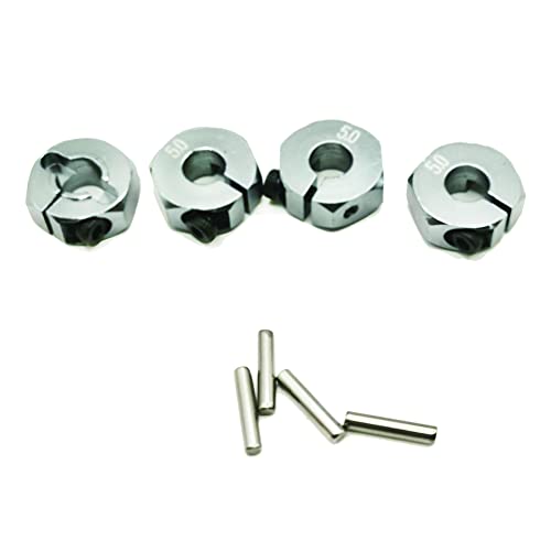 4X Wheel Hub 12mm Hex Adapter 5mm Thickness 5mm Hole for 1/10 RC Car Truck HPI HSP Redcat Tamiya Traxxas RC4WD D90 (Titanium)