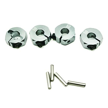 4X Wheel Hub 12mm Hex Adapter 5mm Thickness 5mm Hole for 1/10 RC Car Truck HPI HSP Redcat Tamiya Traxxas RC4WD D90 (Titanium)