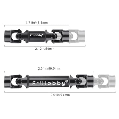 2Pcs FriHobby Stainless Steel RC Drive Shaft Metal Transmission Shaft CVD Compatible with TRX4M Defender Bronco 1/18 Crawler Upgrades Parts (Black) - color: Black