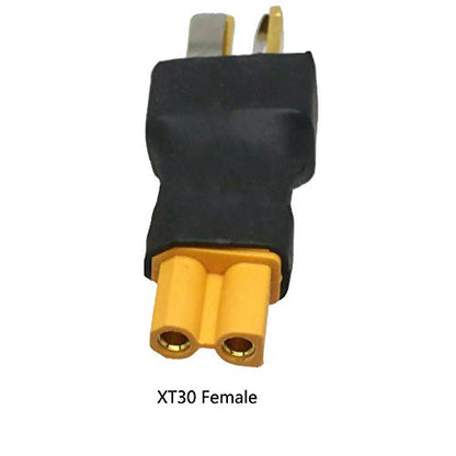 5pcs T Plug Male Connector to XT30 Female Connector Adapter for RC Lipo NiMH Battery Charger - size: XT30 Female to T Plug Male