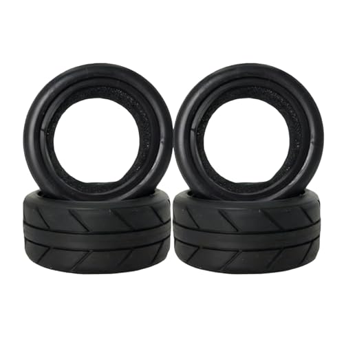 RC 1/10 On Road Tires 4PCS Soft Rubber Touring Car Tires with Foam Insert Compatible with Traxxas 4 Tec 2.0 Tamiya TT01 XV01 Kyosho WR8 HPI HSP WLtoys 1/10 RC Racing Car
