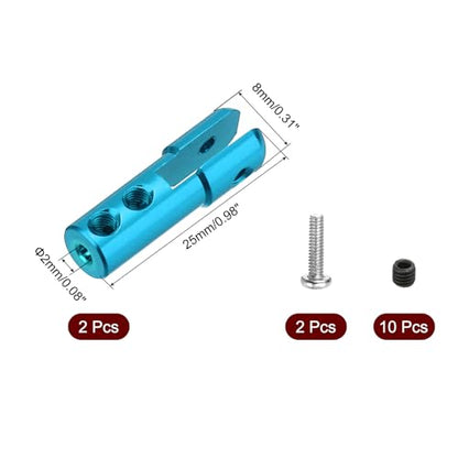 MECCANIXITY 2Pcs Metal Clevis M2 Thread Aluminum Alloy Clevis Servo Horn Tie Rod Chuck Connector with Screws for RC Airplane Car Helicopter Model Replacements,Blue - color: Blue
