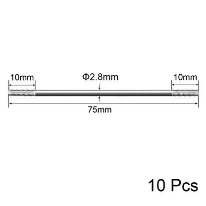 uxcell M3x75mm Pushrod Connector Stainless Steel Rod Linkage,for RC Boat,Car,Airplane,Helicopter,10pcs - size: M3x75mm