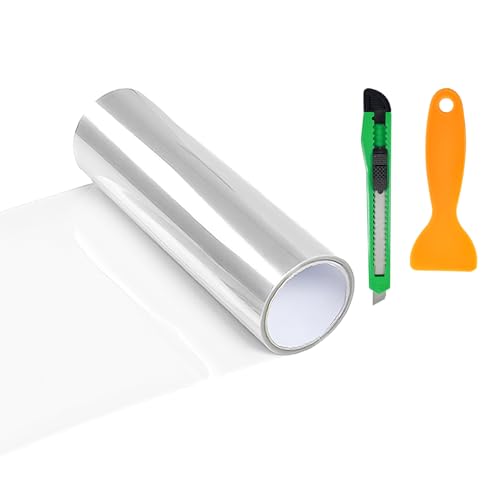 Car Headlight Vinyl Film, 48"×11.8" Self-Adhesive Car Headlight Tint Sticker with Squeegee & Cutter, Waterproof Wrap Film Roll for Vehicle Headlights Taillights Fog Lights (Transparent) - color: Transparent