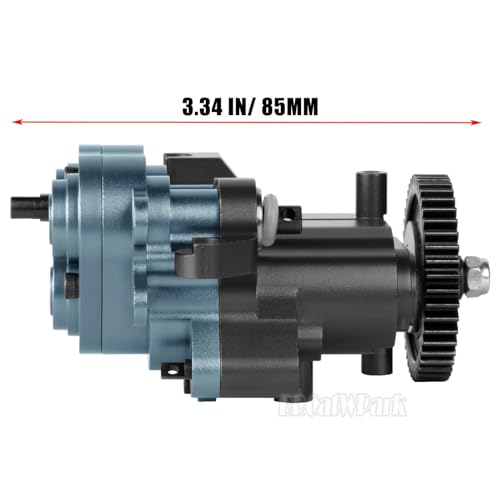 Aluminum Transmission Gearbox with Metal Internal Gears and Bearings Upgrades Part for 1/10 TRX4 TRX6 RC Crawler Car,2 Speed Transmission Gearbox,Titanium/Black - color: Titanium & Black - (Gearboxs)