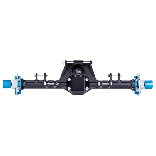 +9mm Front Rear Axle with Hydraulic Steering Link for Axial SCX24 Deadbolt C10 JLU Gladiator Bronco 1/24 RC Crawler Upgrade (Black) - color: Black